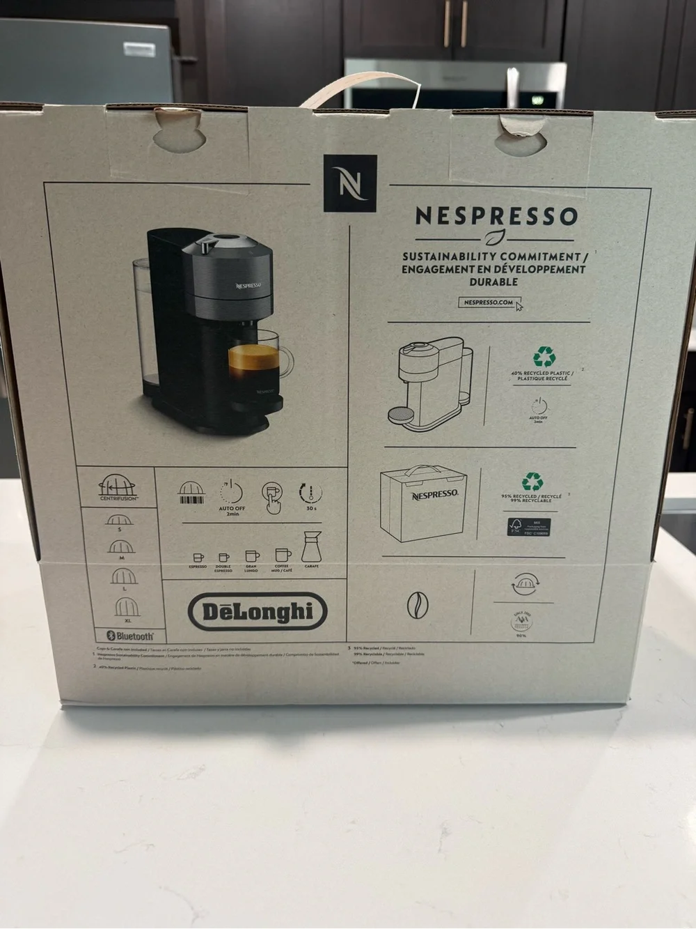 Nespresso DeLonghi Espresso Machine - White - comes with 12 pods